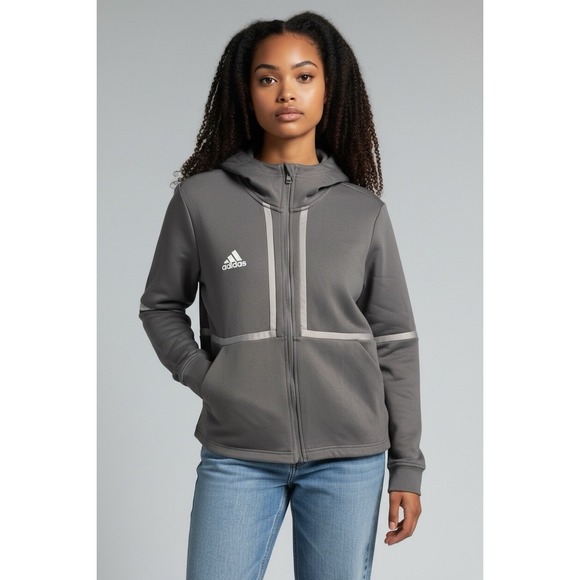 Adidas woman's Zip-Up Hoodie Gray Size Large